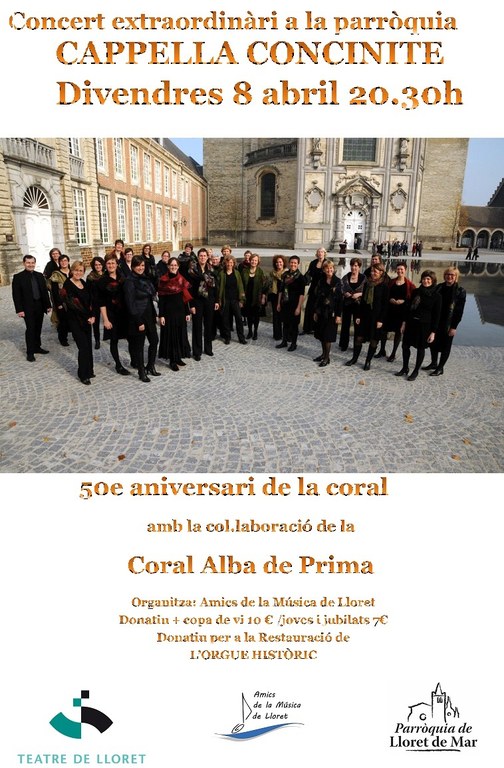 Concert de la coral belga Capella Concinite a càrrec dels Amics de la Música de Lloret