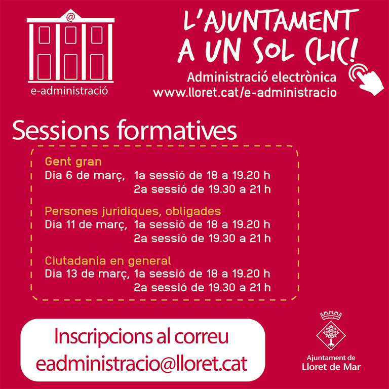 L’Ajuntament de Lloret ofereix sessions gratuïtes per aprendre a fer tràmits  a través de l’Administració electrònica