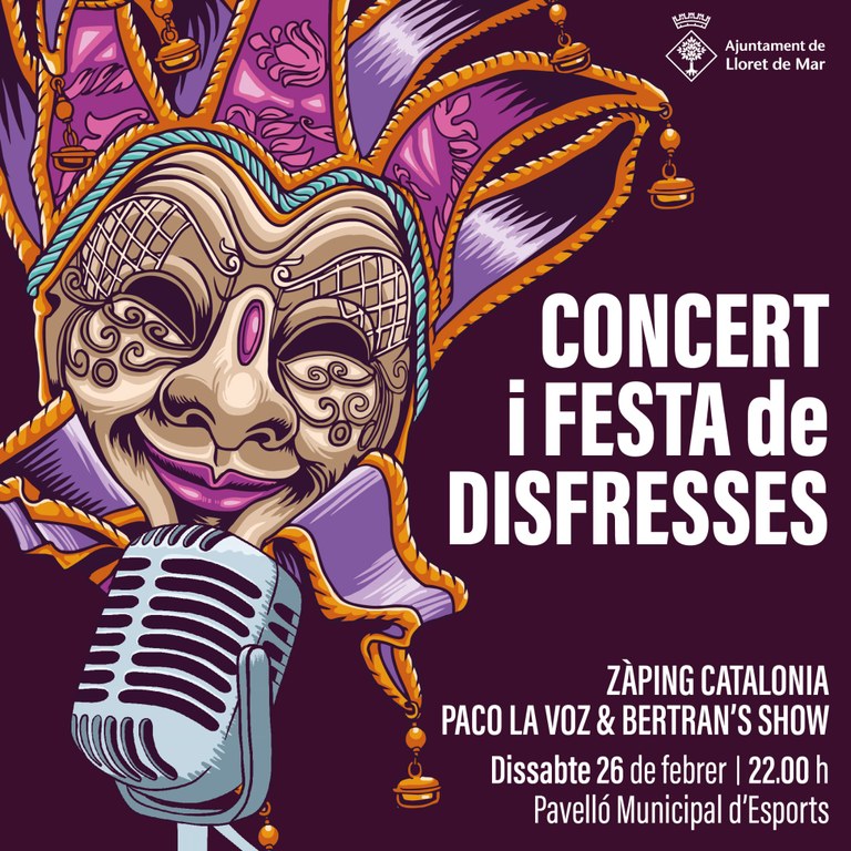 Lloret recupera l’ambient carnavalenc amb un concert-festa de disfresses  a càrrec de Zàping Catalonia i la Paco La Voz & Bertran’s Show 