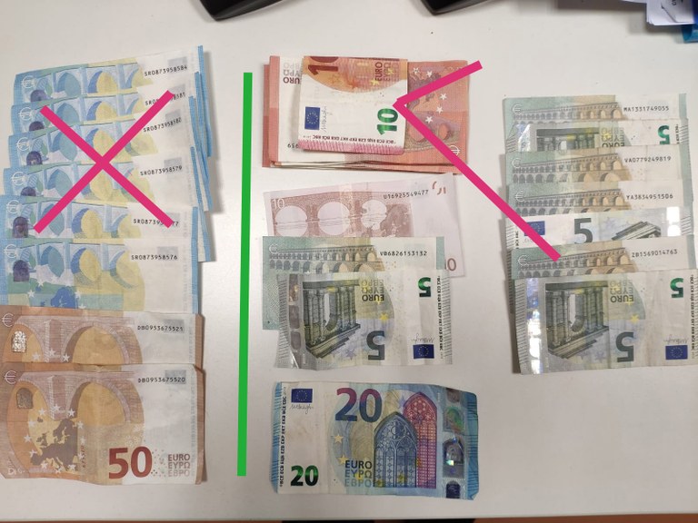 La Policia Local de Lloret deté tres persones per introduir bitllets falsos de 20 i 50 €