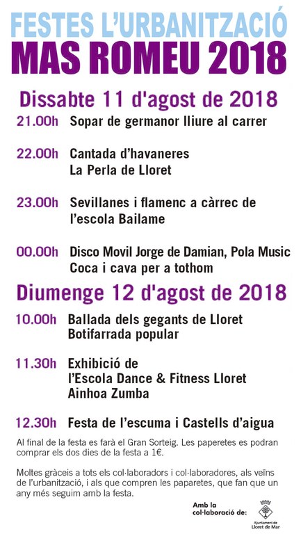 Festes del veïnat de Mas Romeu.