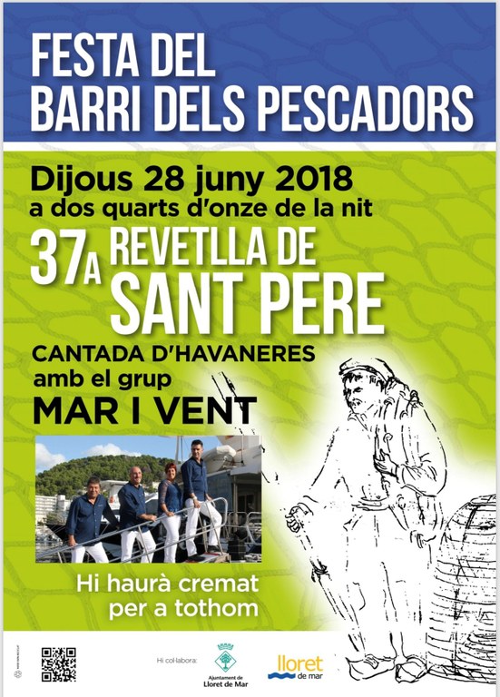 Revetlla de Sant Pere. Barri dels Pescadors. Havaneres i cremat.