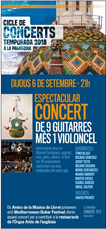 Concert de Guitarra espanyola.  9 guitars i Cello