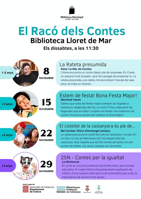 El Racó dels contes. +3 anys. 25N. Contes per la igualtat