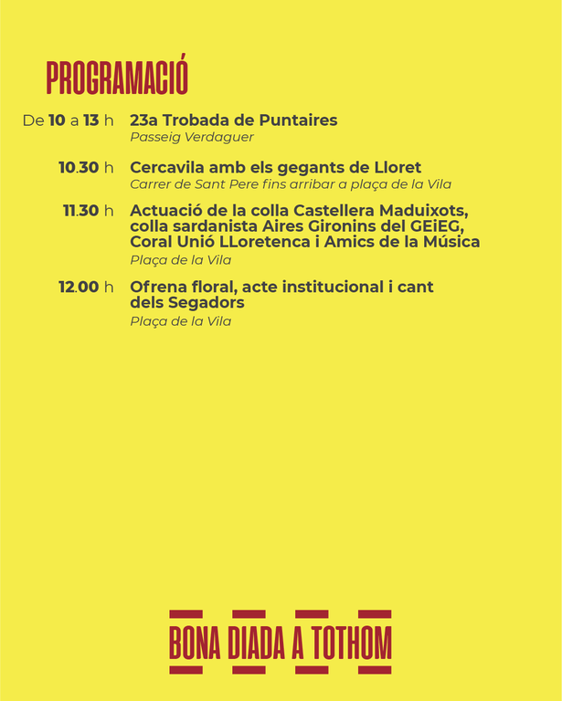 Diada Nacional de Catalunya  i trobada de Puntaires 