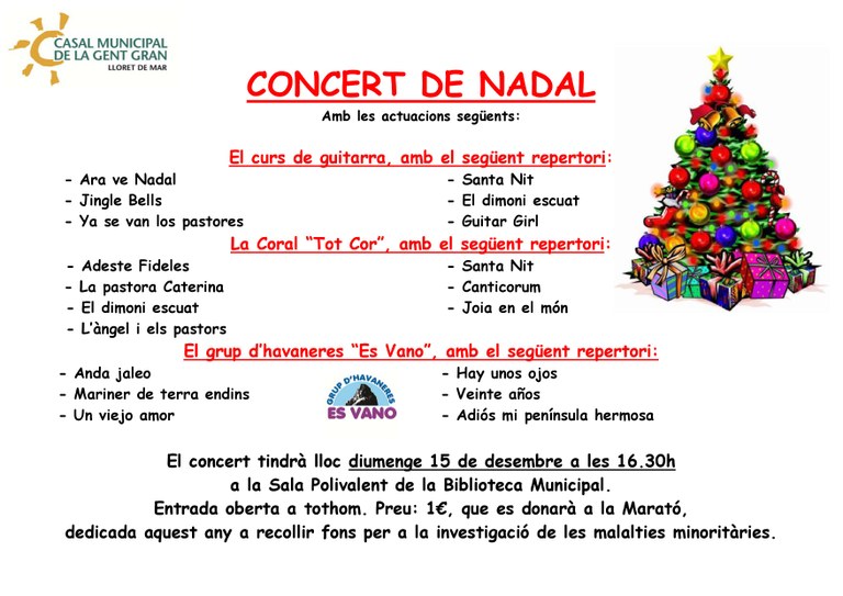 Concert de Nadal per la Maratò