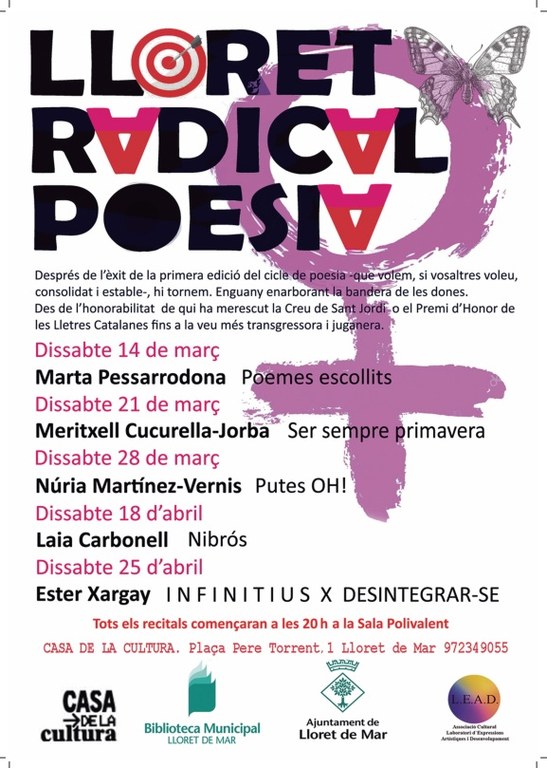 Lloret Radical Poesia. 'Putes OH!' amb Núria Martínez-Vernís (cancel·lat)