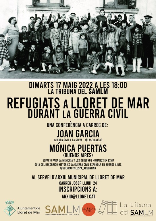 Conferència Refugiats a Lloret de Mar durant la Guerra Civil